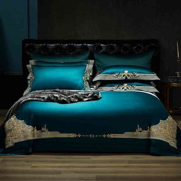 

luxury 1000tc egyptian cotton royal bedding europe premium chic embroidery duvet cover bed sheet set  king size 4piece