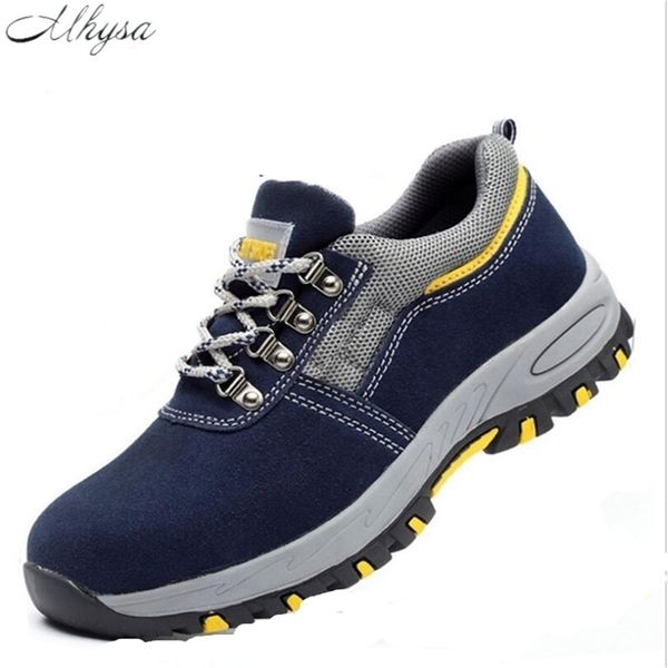 

mhysa steel toe work fashion breathable slip casual boots mens labor insurance puncture men safety shoes y200915, Black;brown
