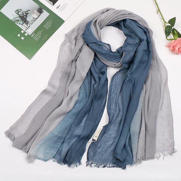 Unisex Stil Baumwolle Hijab Leinen Designer Schal Frauen Einfarbig Lange Damen Schals Schal Mode Snood Taschentuch