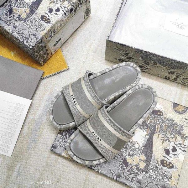 

2021 blue oblique cotton platform mules wedge heel sandals jacquard real leather luxury women shoes us7 adhesive wedges woman shoes eva, Black
