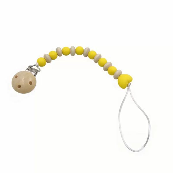 Clip per ciuccio per bambini Ciuccio in gel di silice Porta succhietto Catena per clip con perline in silicone Capezzolo Massaggiagengive Colla per denti Catene antigoccia Regalo per doccia infantile