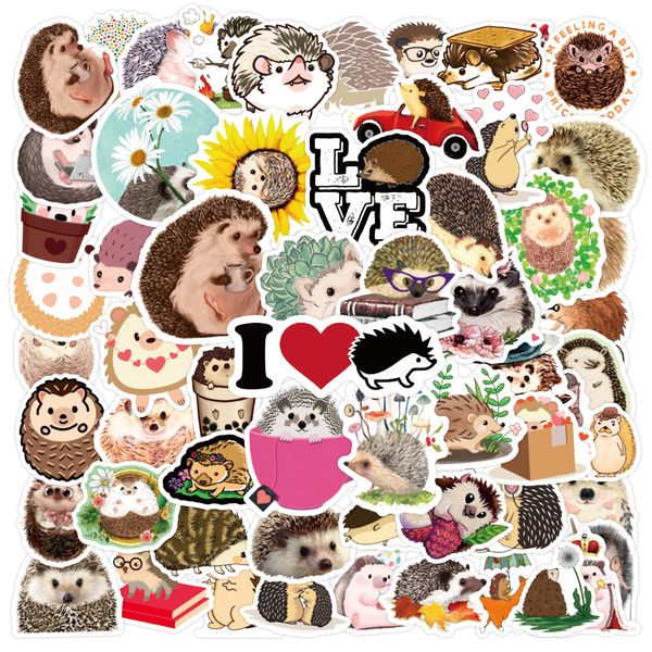

60pcs hedgehog cute animals stickers waterproof