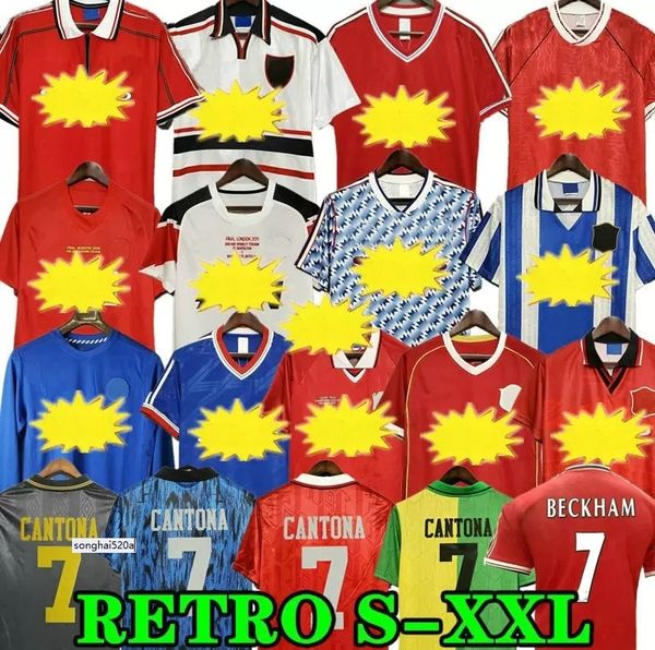 

retro 2002 cantona soccer jersey football giggs scholes beckham ronaldo solskjaer robson keane carrick 06 07 08 94 96 97 98 99 86 88 1990, Black