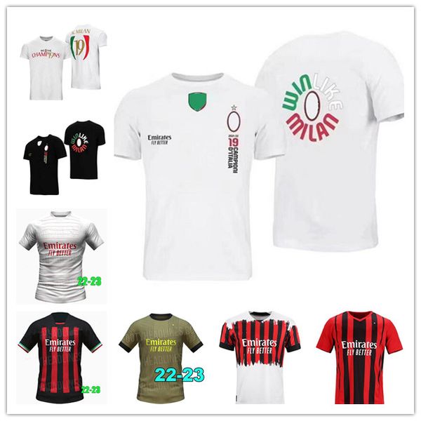 

21 22 23 ibrahimovic soccer jerseys 19 champions 2022 2023 ukraine giroud m.maignan tonali kessie theo calhanoglu rebic men kids kits sock f, Black;yellow