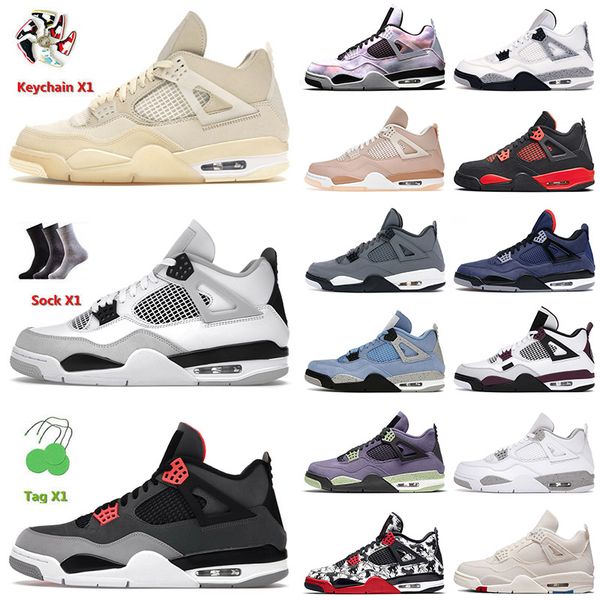 

original mens basketball shoes 4 4s iv sail miltiary black canvas infrared men women for trainers sneakers jorda jorden retro eur 36-47