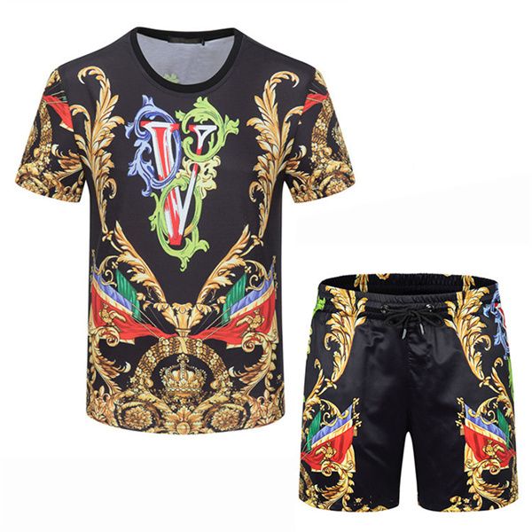 

designer men tracksuits shorts t-shirts man t shirts short pants drilling philipp short-sleeved clothes sets summer running tees suits brand, Gray
