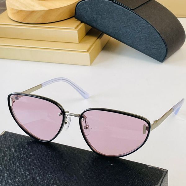 2022 Sexy Cat Eye Sonnenbrille Designer PR57WS Wiedervereinigung Urlaub Frauen Spiegel Schwarz Kleine Dreieck Sonnenbrille Weibliche Linsenschirme Streetwear Brillen Outdoor UV400