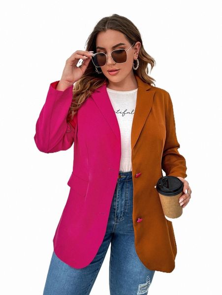 

plus two tone blazer m9ay#, Black