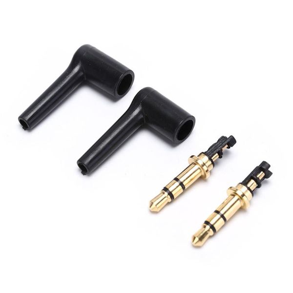 Anderes Beleuchtungszubehör 1/2PC 3,5-mm-Buchse 4-polig 3,5-Stecker 90 rechtwinkliger L-förmiger Stereo-Kopfhörerstecker Reparatur Kopfhörer Audio Soldering Co