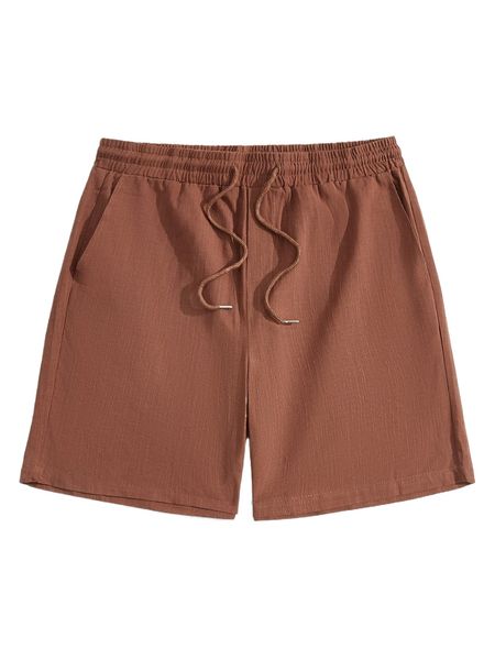 

men drawstring waist shorts 30a8#, White;black