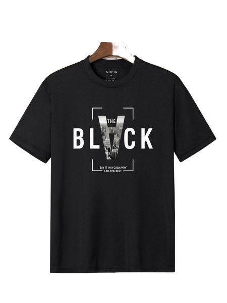 

men slogan graphic tee 371q#, White;black