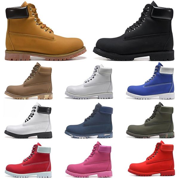 

fashion men boots designer mens womens leather shoes ankle winter boot for cowboy yellow red blue black pink hiking wo2917