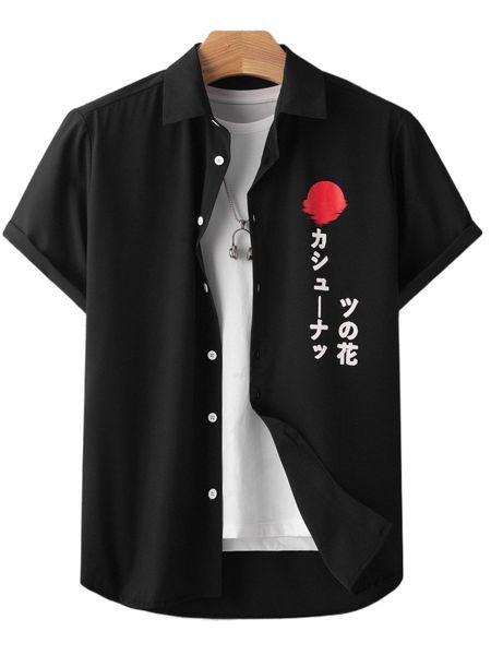 

men japanese letter graphic shirt without tee a9bh#, White;black