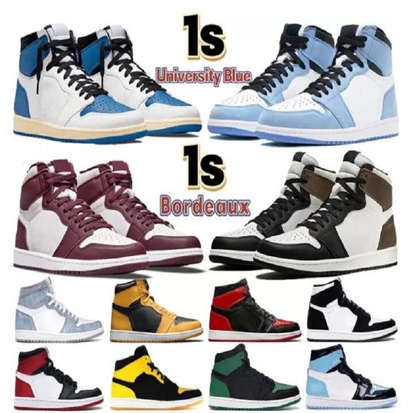 

kids big boy 1 high og basketball shoes 1s bordeaux university blue dark mocha bred shadow unc seafoam young people sneakers265k, Black