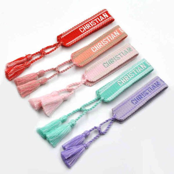 

fashion luxury brand bracelets chains women men embroidered handmade woven signature tassel bangle adjustable friendship bangles holiday bea, Golden;silver