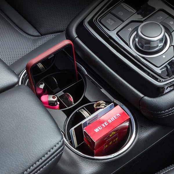 Organizzatore per auto all'interno del portabicchieri dell'acqua Scatola di immagazzinaggio della console del bracciolo per CX-5 CX5 KF Accessori 2022