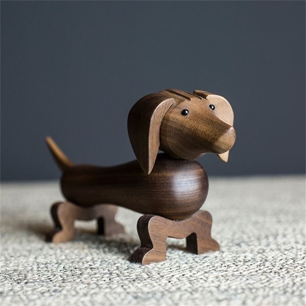 Vendita all'ingrosso Teckel salsiccia cani cuccioli di legno Dackel casa accessori per auto regali di compleanno possono essere emessi Bassotto tedesco 201210