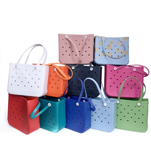 

2022 48/36/24cm women candy bags color multicolor luxury bucket beach tote bag silicone eva pineapple tie bag large size