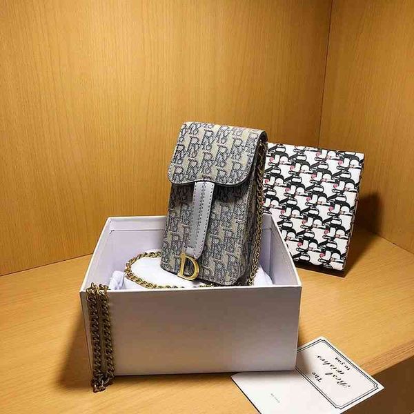

purses new same embroidery canvas mobile phone bag mini chain bag letter retro mobile phone bag