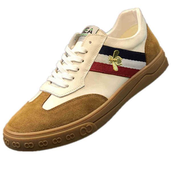 

straight men's shoes leather little bee white british trend casual board