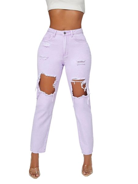

sxy curvy cutout fringe detail jeans v3sa#, Blue