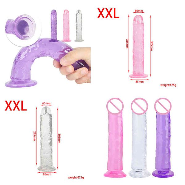 Nxy Dildos Dongs xxl Realistischer Dildo mit Saugnapf Riesiges Gelee Sexspielzeug für Frauen Männer Fake Dick Anal Butt Plug Erotikshop 220420