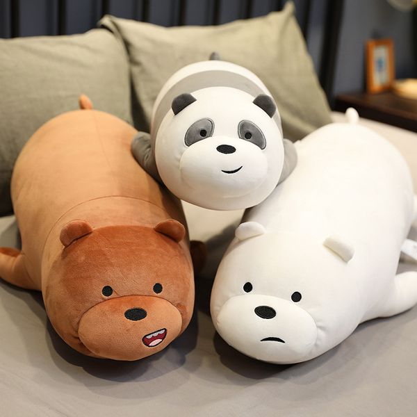 Симпатичные три обнаженных медведя приятных плюшевые игрушки, день рождения подарки Doll Super Soft Panda Pillow Pillow Plush Toy Bede Accompany Girl Fired