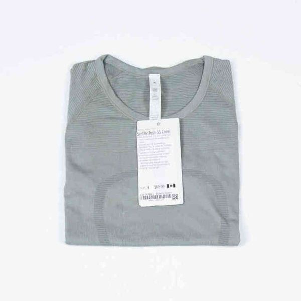 

lulu brand classic high elastics t shirts yoga shirt long sleeve quick dry breathable workout push-up gym t-shirt fitness tees lu tshirts z, White