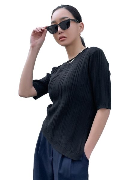 

dazy solid ribbed knit d903#, White;black