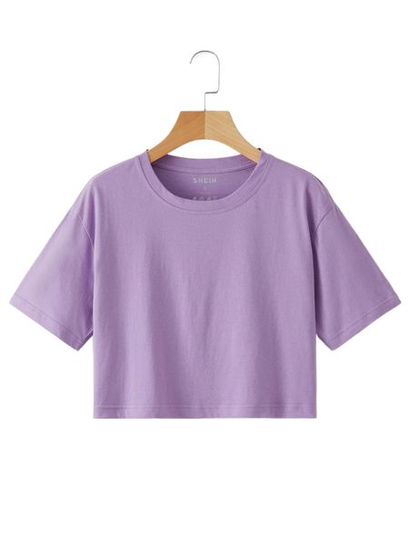

solid crop tee p39v#, White