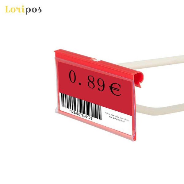 8/10x4/4.5cm Plastica PVC Cartellino del Prezzo Segno Etichetta Display Titolari Appesi Colorati Per Scaffale Di Stoccaggio Del Supermercato Ganci Rack 100 pz