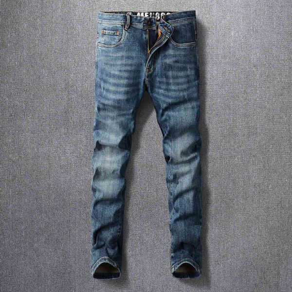 

men's jeans spring classic jeans men's versatile worn loose straight simple elastic leggings 5mm3, Blue