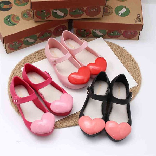 Mini Melissa Kinder Sandalen Kinder Mode Herz Gelee Mädchen Baby Strand Sandalen Kleinkind Süßigkeiten Schuhe Für Valentinstag HMI091 G220512