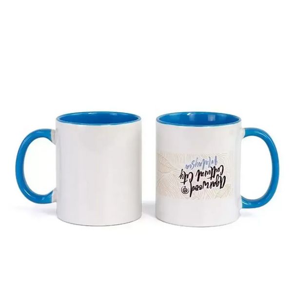 Blank Sublimation Creamic Caneca Corão Cor da cor da cor dentro do copo em branco por sublimação tinta Diy Transferência Calor Pressione Imprimir 0608