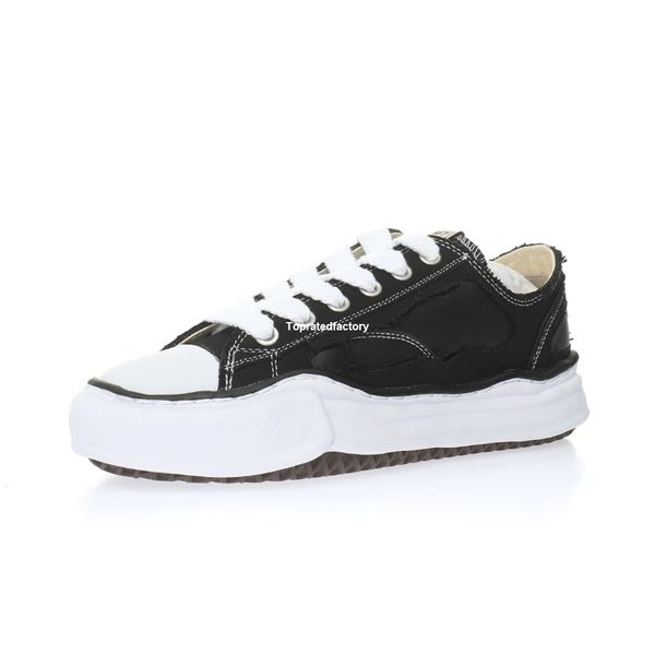 Sapatos Yasuhiro Maison Mihara Peterson Esportes de lona quebrada para homens Toe Cap Mmy Platform Sneakers