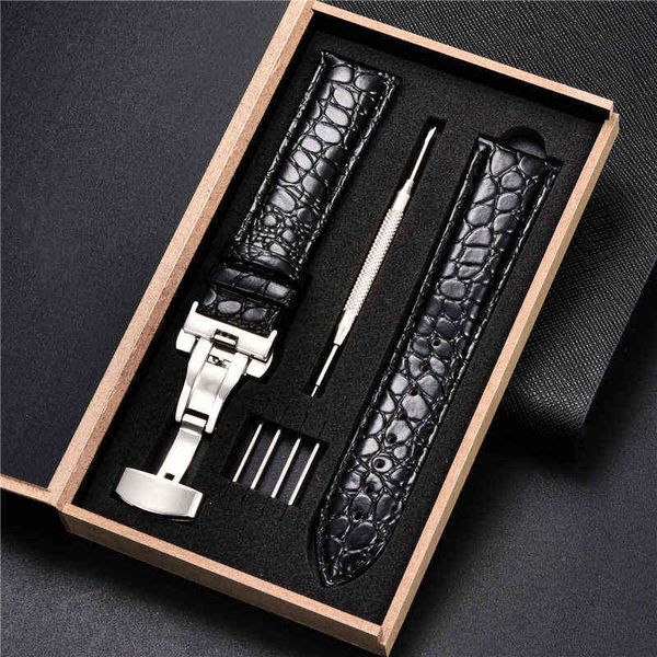 Padrão de crocodilo Bandas de couro cinta para Samsung Galaxy 4 40mm 44mm / 4 clássico 42mm 46mm banda pulseiras Correa G220420