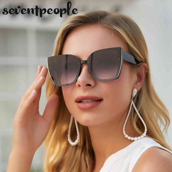 

sunglasses oversized cat eye women luxury brand fashion large frame square sun glasses for men retro trendy cateye eyewear je9j, White;black