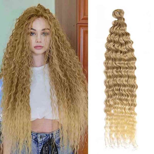 

nxy wigs wig chemical fiber crochet 32 inch deep wave bulk hair220624, Black
