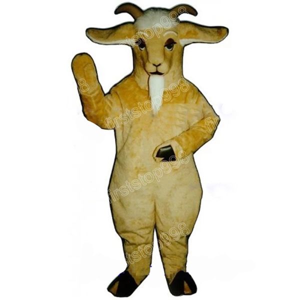 Halloween Yellow Goat Mascot Costume Simulação de desenho anime Personagem de anime Tamanho adulto Tamanho do Natal A publicidade ao ar livre