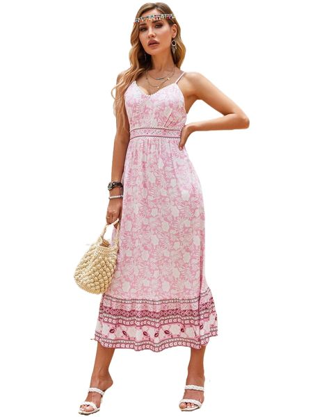 

floral print cami dress 45oa#, Black;gray