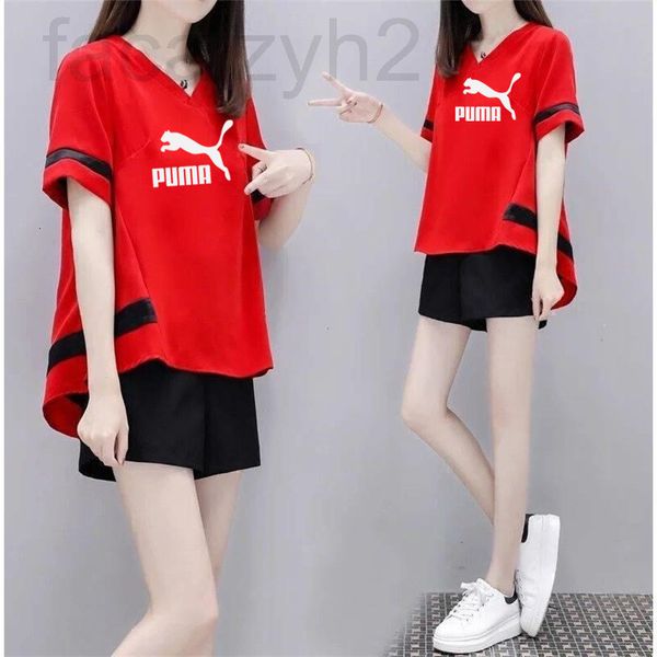 

two piece dress designer [zhigongni][women's clothing]summer color blocking casual sports + shorts set n7hw2022, White