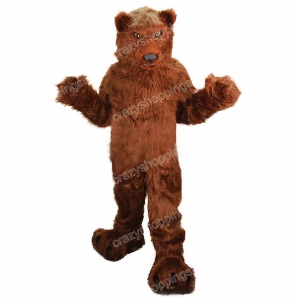 Halloween Plush Grizzly Bear Mascot traje de alta qualidade anime tea personagem adultos tamanho de natal carnaval partido externo