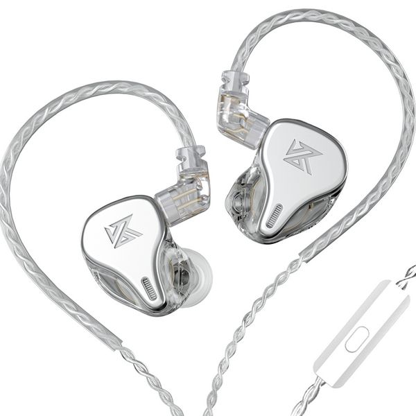 Fones de ouvido kz-dq6 de três unidades dinâmicas de fones de ouvido dinâmica, redução de ruído controlada por arame hifi fone de baixo da música ao vivo