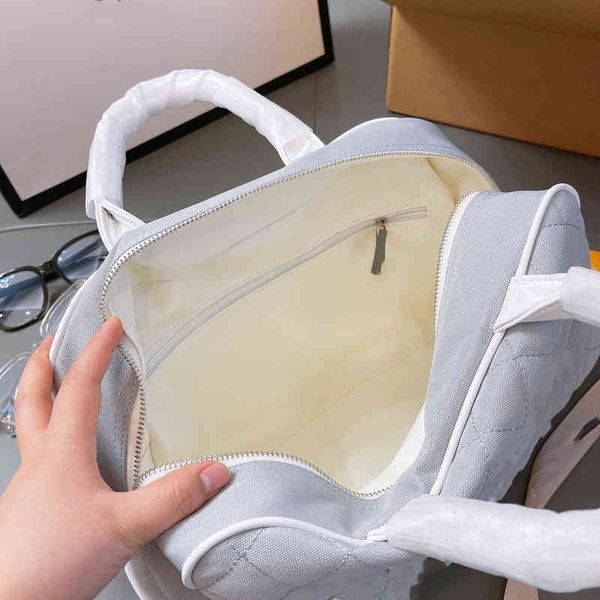 

new small fragrant bowling hand women's diamond vintage letter canvas bag 220420