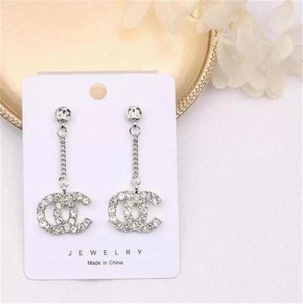 

12color mixed simple 18k gold plated luxury letters stud 925 silver brand designers geometric famous women round crystal rhinestone pearl ea, Golden;silver