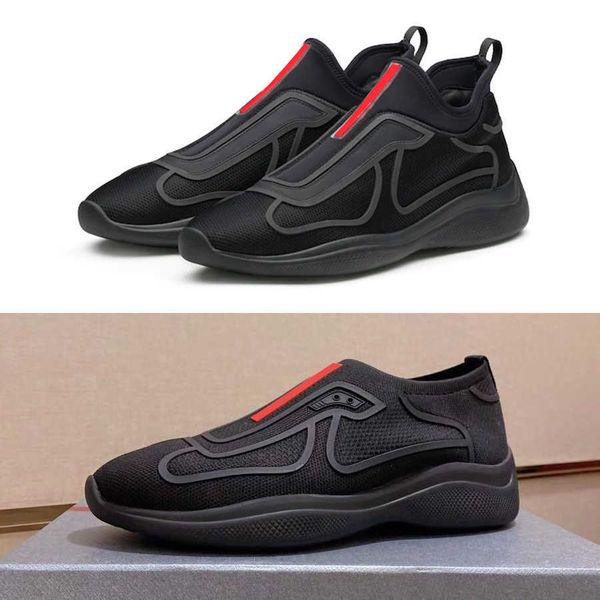 

brand designer shoes men bike knit sneakers casual sock runner sneaker black blue red white rubber sole stretch knitting flat trainers size