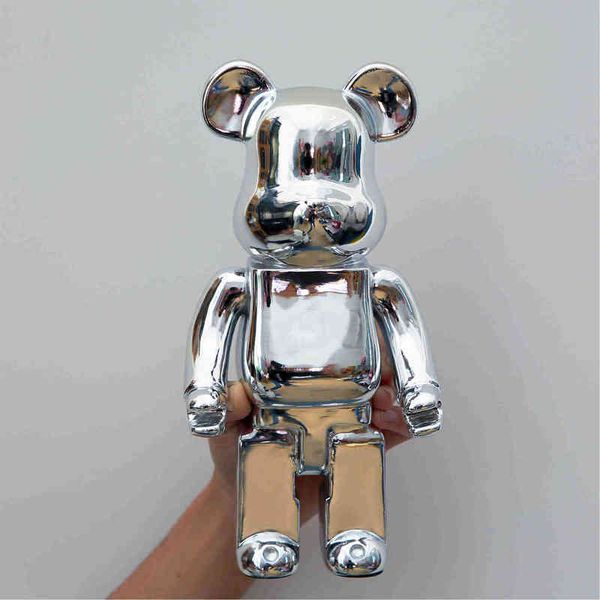 Oggetti decorativi Figurine Decorazione della casa 28Cm Bearbrick 400 Berbrick Giochi Regalo di capodanno Marea Gioca Modello Placcatura Resina Giochi elettronici Giocattoli per bambini T220902