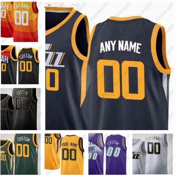 

custom printed donovan 45 mitchell mike 10 conley rudy 27 gobert bojan 44 bogdanovic 00 clarkson men woman kids youth basketball jerseys, Black;yellow