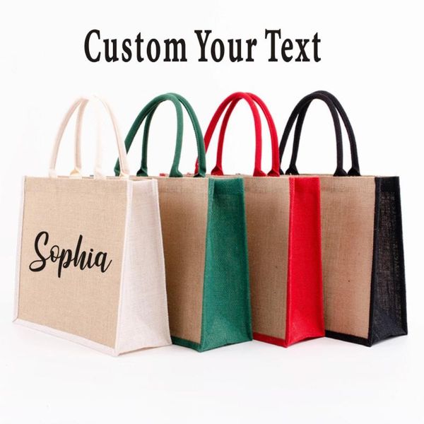 Geschenkverpackung, personalisierte Jute-Tragetasche, Brautjungfern-Leinentasche, Gastgeschenk, rustikale Hochzeit, Braut, Brautparty, Junggesellenabschied, Geschenk