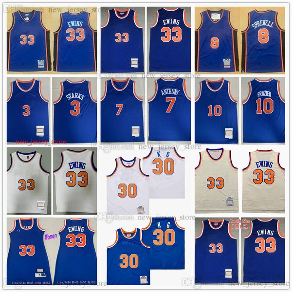 

mitchell and ness basketball 8 latrell 33 patrick sprewell ewing jerseys retro 7 carmelo 3 john anthony starks 10 walt 30 bernard frazier ma, Black;red